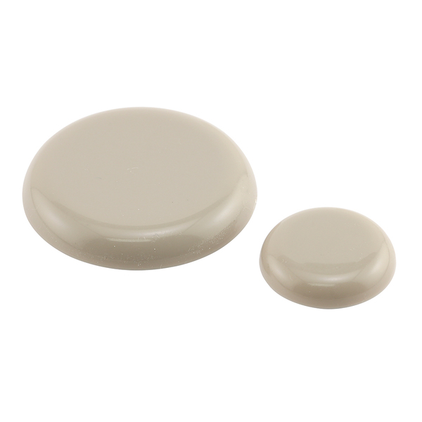 Prime-Line 1 in. and 1-3/4 in. Adhesive Round Beige Plastic Sliders for Table 20 Pack MP75290